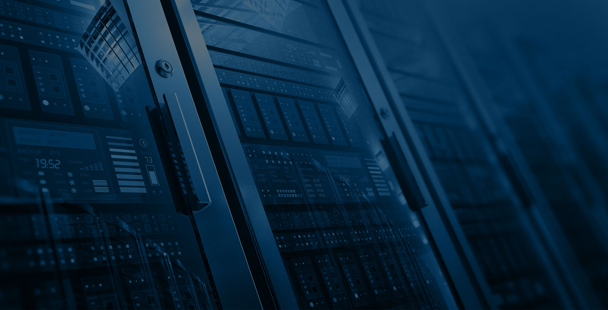 closeup of network servers